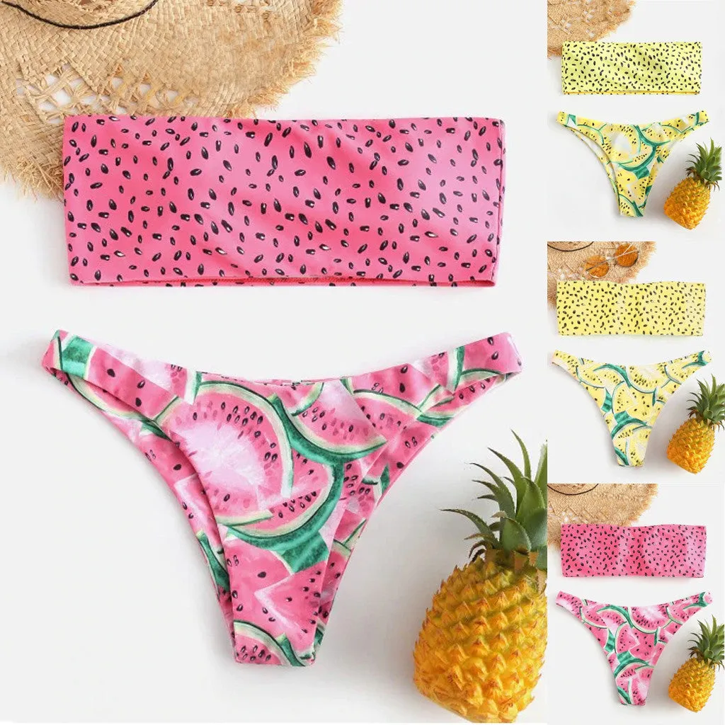 Watermelon Summer Crush Bandeau-Bikini