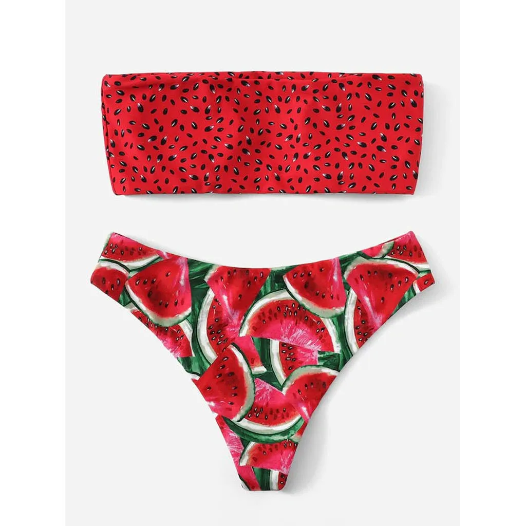 Watermelon Summer Crush Bandeau-Bikini