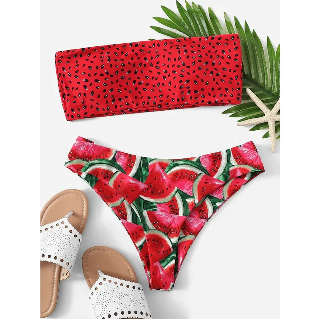 Watermelon Summer Crush Bandeau-Bikini