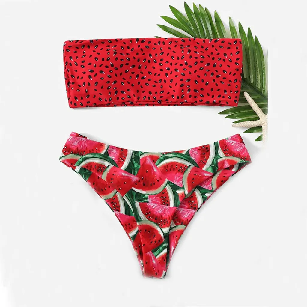 Watermelon Summer Crush Bandeau-Bikini