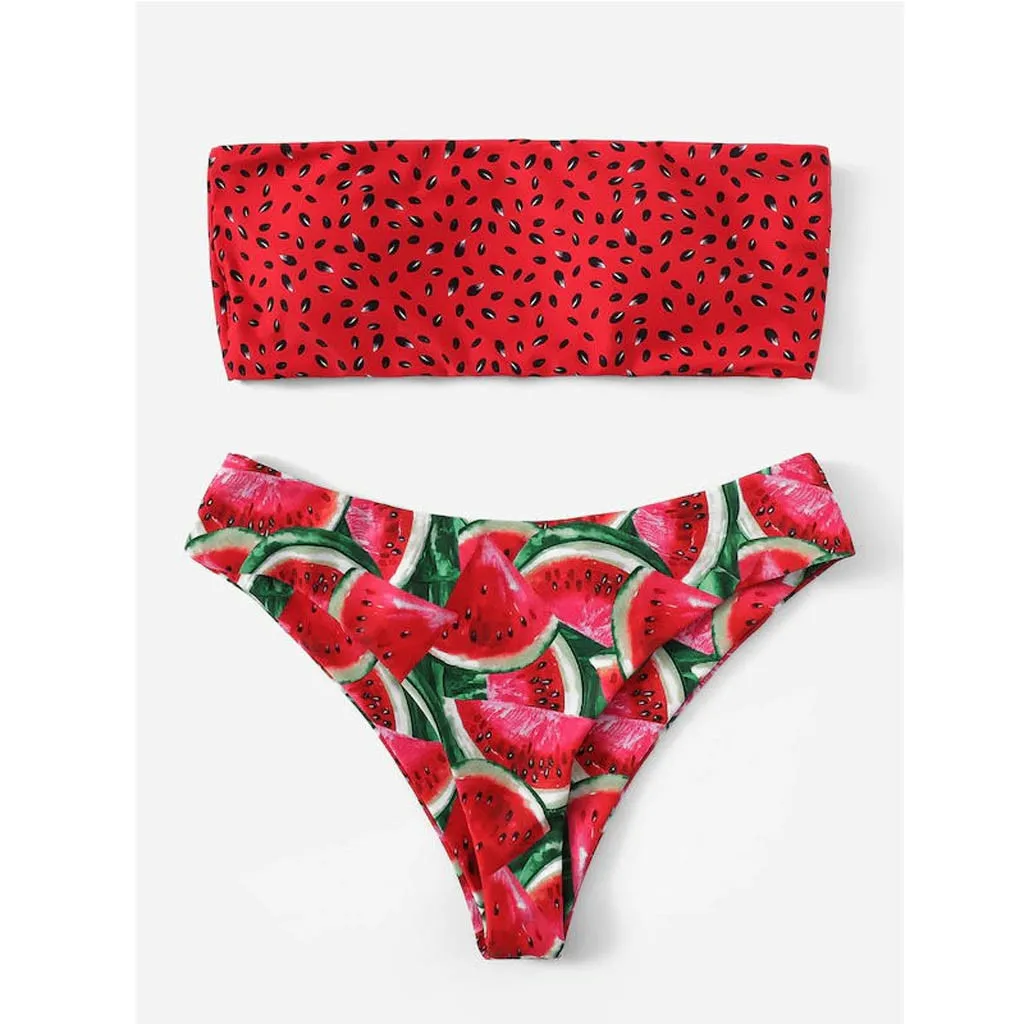 Watermelon Summer Crush Bandeau-Bikini