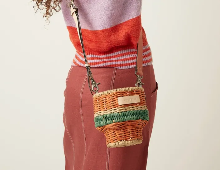 Woven rattan bag